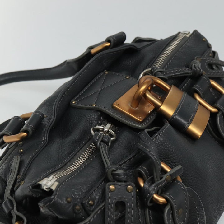 Chloe Paddington Hand Bag Leather Gray 113732