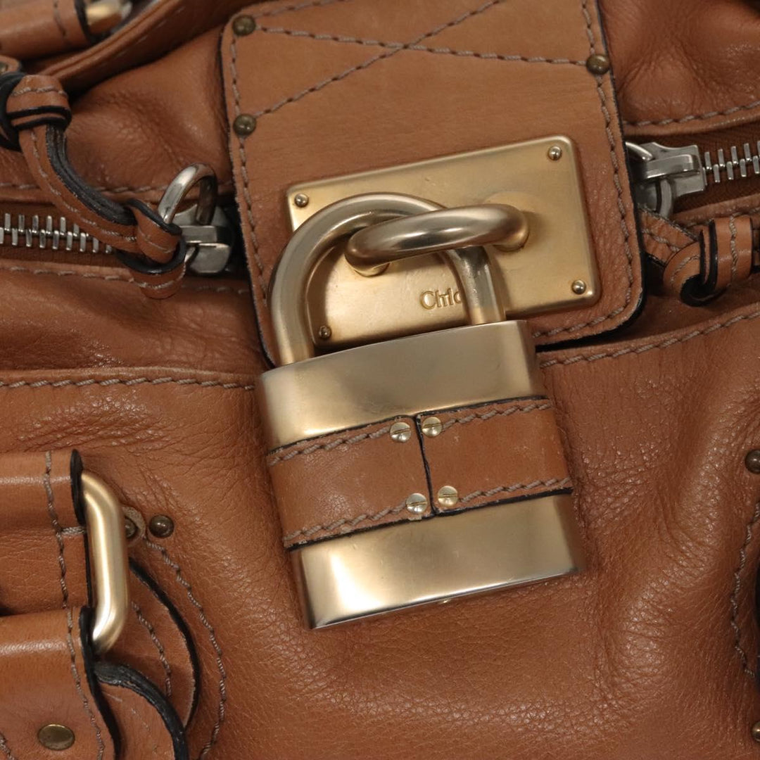 Chloe Paddington Hand Bag Leather Brown 113734