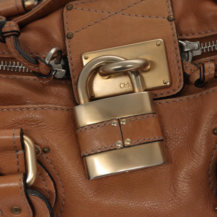 Chloe Paddington Hand Bag Leather Brown 113734