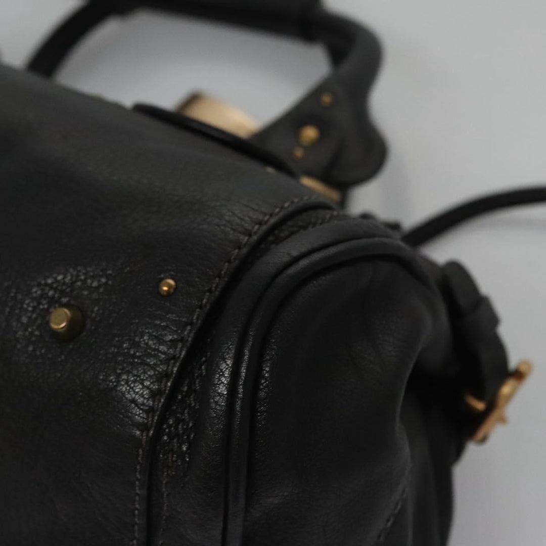 Chloe Paddington Hand Bag Leather Black 113774