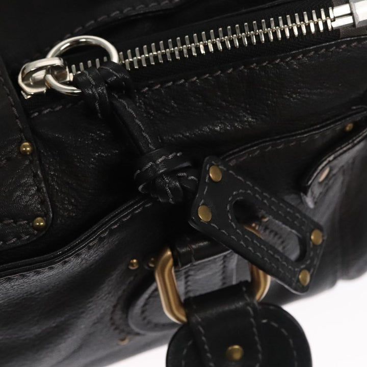 Chloe Paddington Hand Bag Leather Black 113774