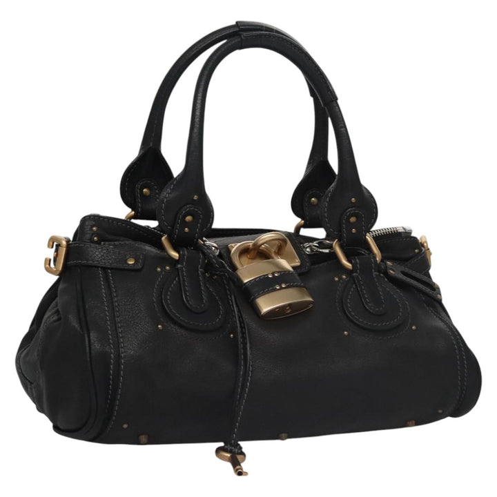 Chloe Paddington Hand Bag Leather Black 113774