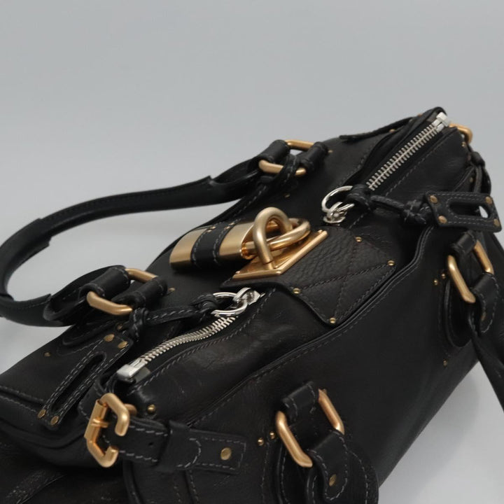 Chloe Paddington Hand Bag Leather Black 113774