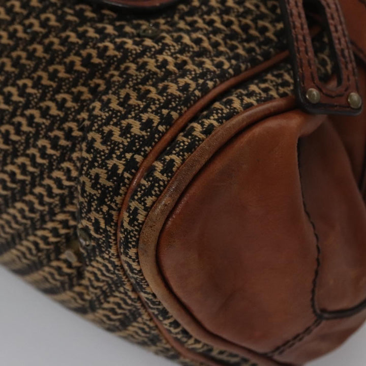 Chloe Paddington Hand Bag Leather Tweed Brown 113776