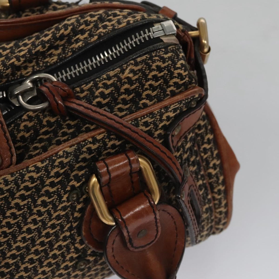 Chloe Paddington Hand Bag Leather Tweed Brown 113776