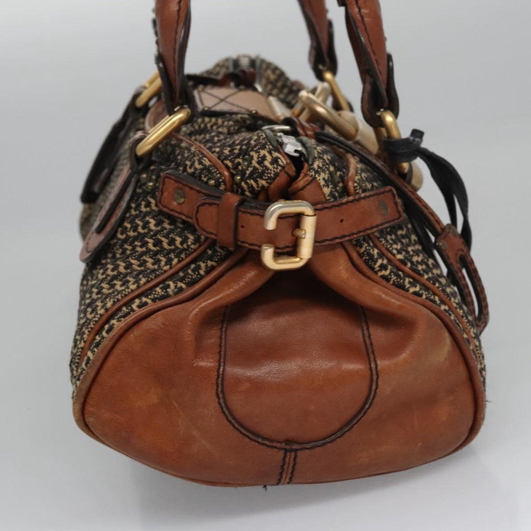 Chloe Paddington Hand Bag Leather Tweed Brown 113776