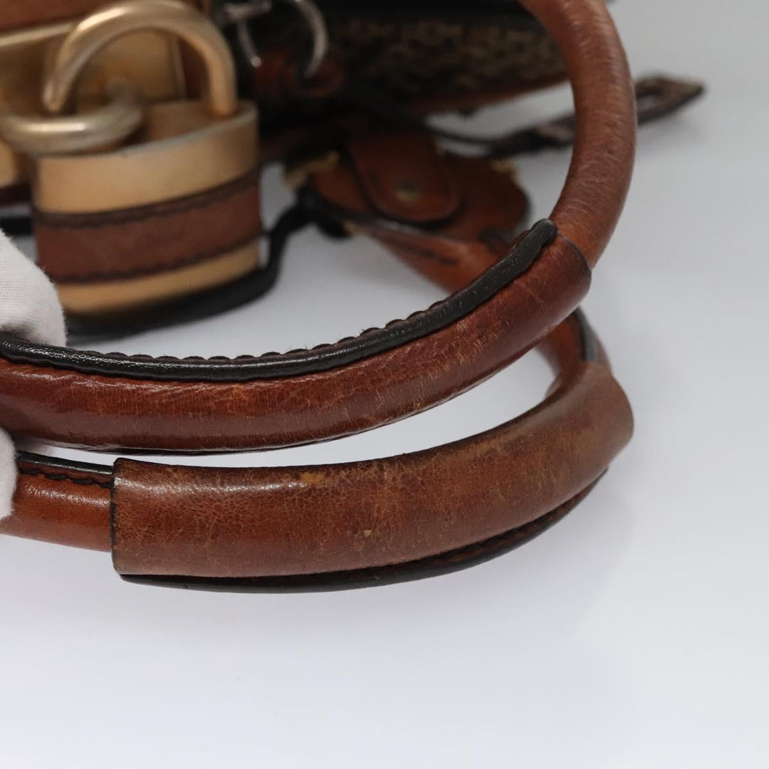 Chloe Paddington Hand Bag Leather Tweed Brown 113776