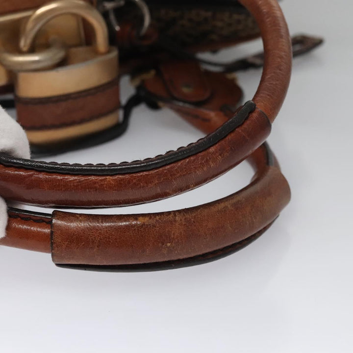 Chloe Paddington Hand Bag Leather Tweed Brown 113776