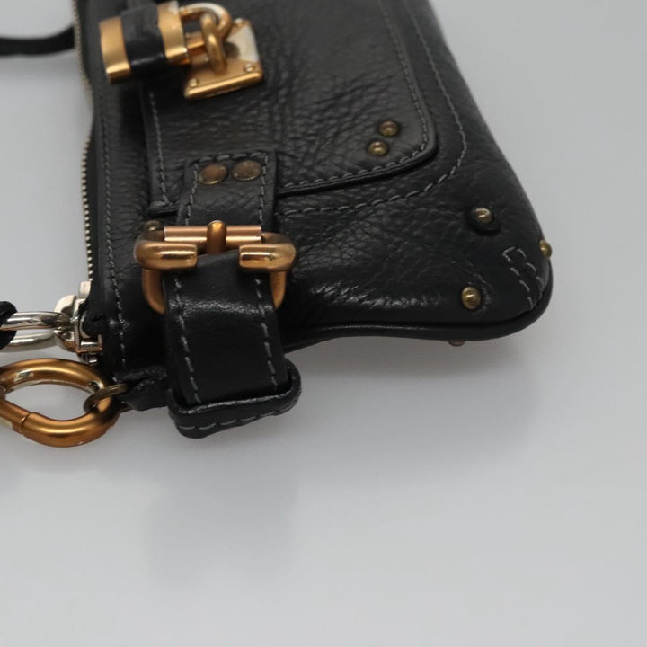 Chloe Paddington Accessory Pouch Leather Black 113824