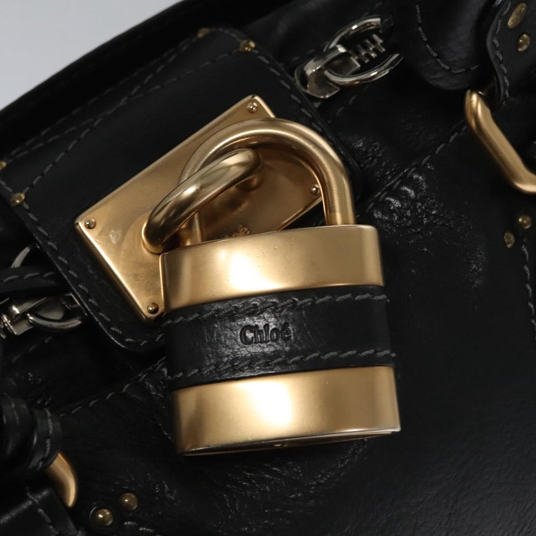Chloe Paddington Hand Bag Leather Black 113850