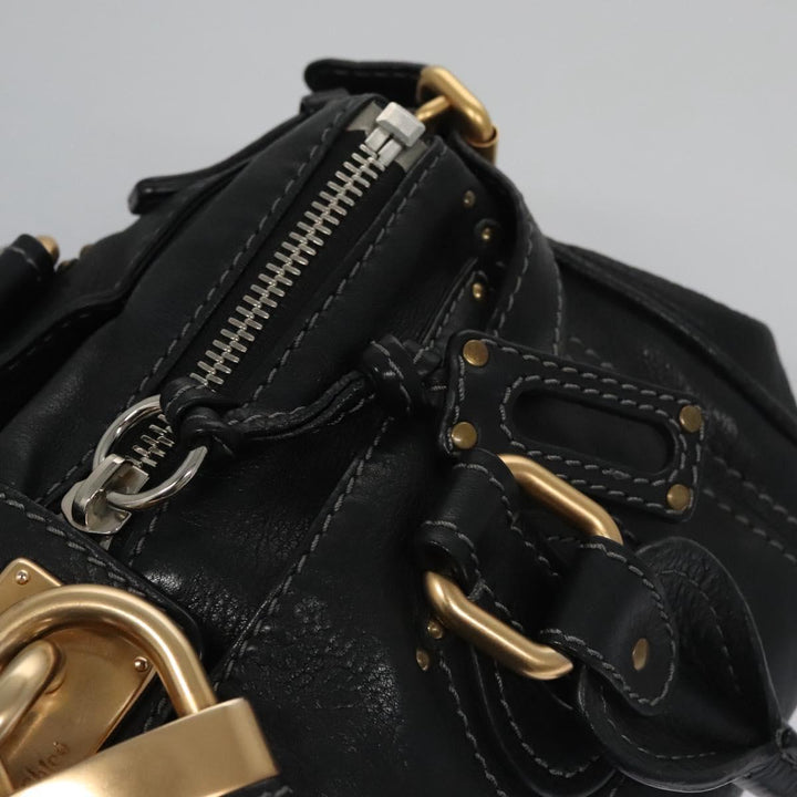 Chloe Paddington Hand Bag Leather Black 113850