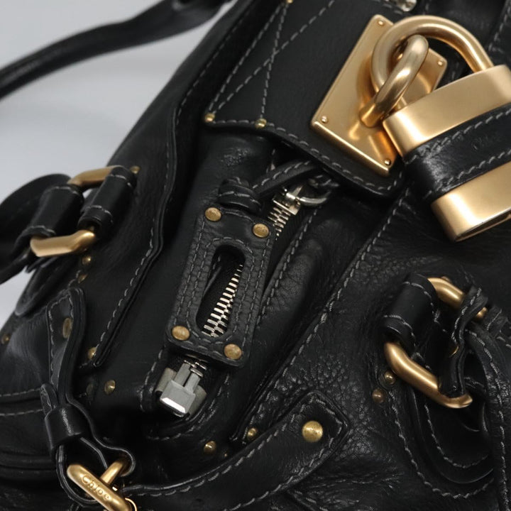 Chloe Paddington Hand Bag Leather Black 113850