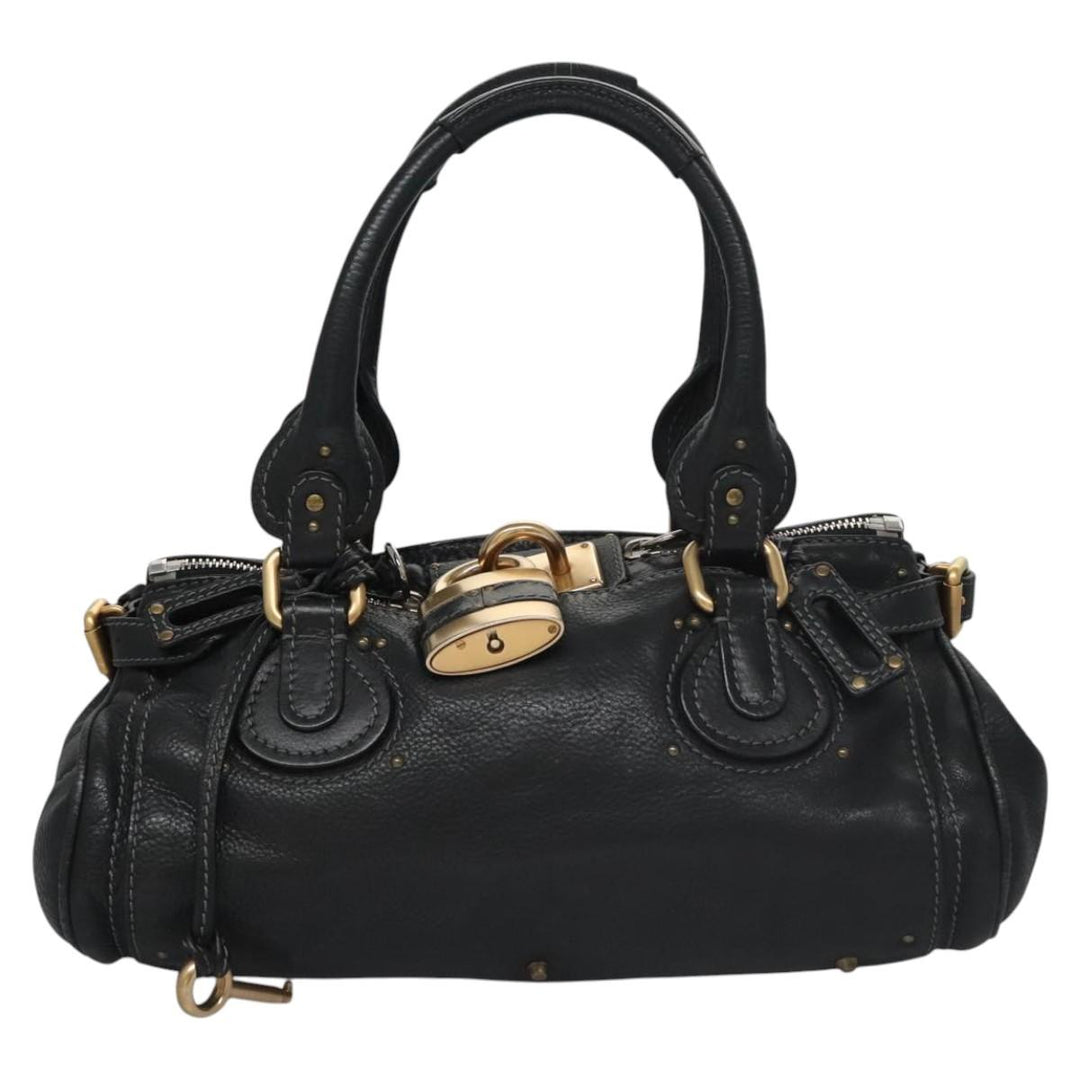Chloe Paddington Hand Bag Leather Black 113850