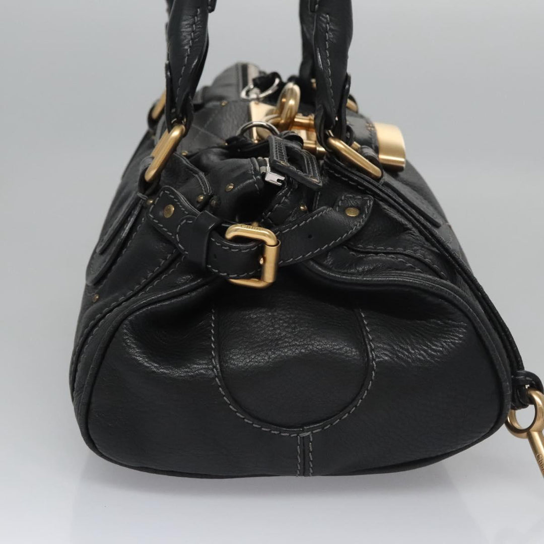 Chloe Paddington Hand Bag Leather Black 113850