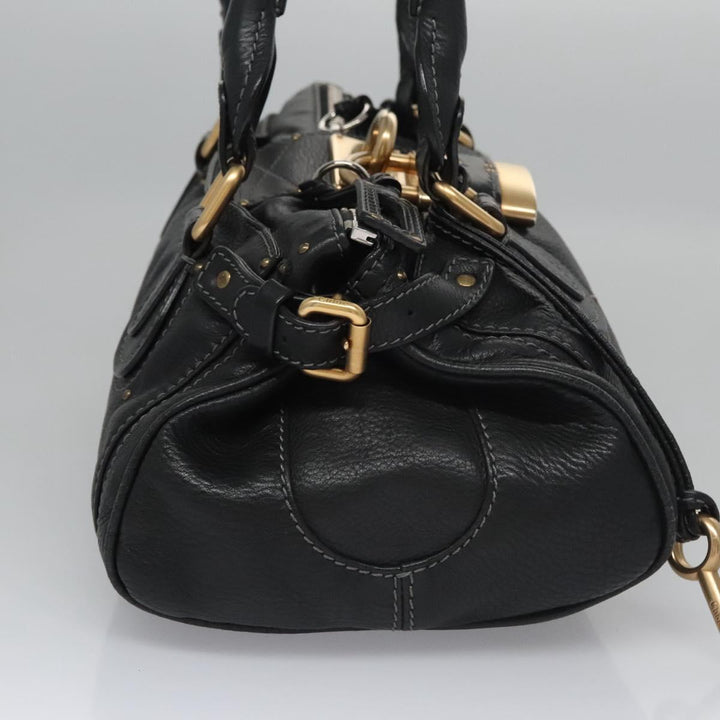 Chloe Paddington Hand Bag Leather Black 113850