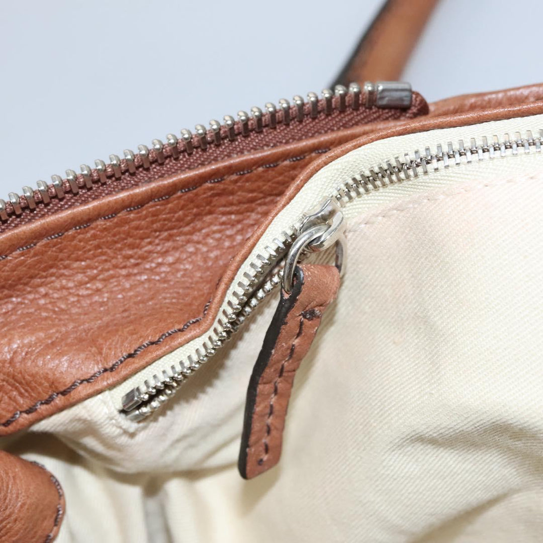Chloe Paddington Hand Bag Leather Brown Gold Silver 113924