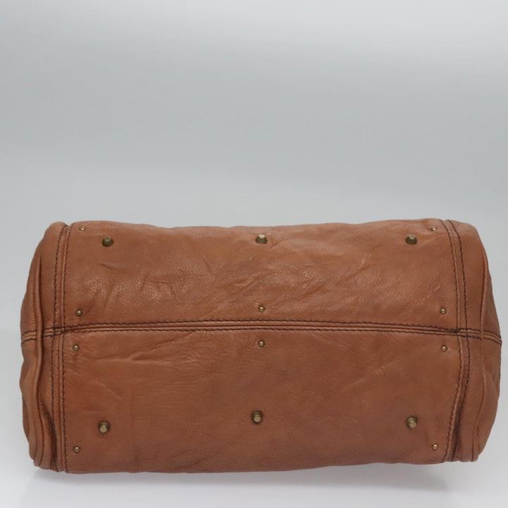 Chloe Paddington Hand Bag Leather Brown Gold Silver 113924
