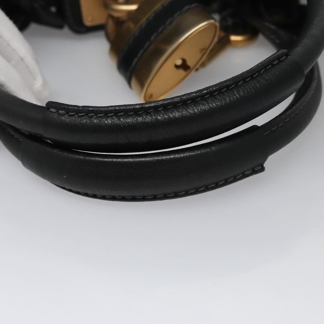 Chloe Paddington Hand Bag Leather Black Gold Silver 114055