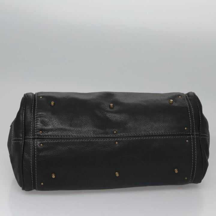 Chloe Paddington Hand Bag Leather Black Gold Silver 114055