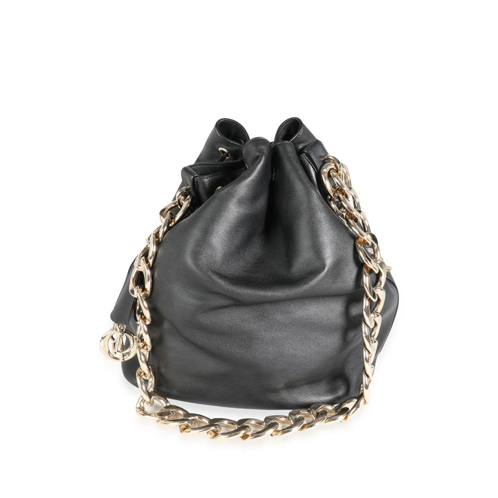 CHRISTIAN Top quality Dior Limited Edition Black Calfskin Paradise Bubble Bag