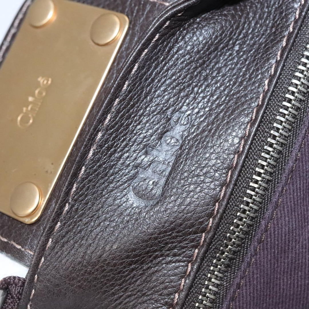 Chloe Paddington Shoulder Bag Leather Brown Gold Silver 114344