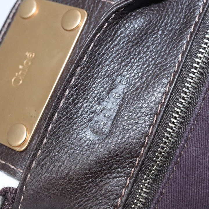 Chloe Paddington Shoulder Bag Leather Brown Gold Silver 114344