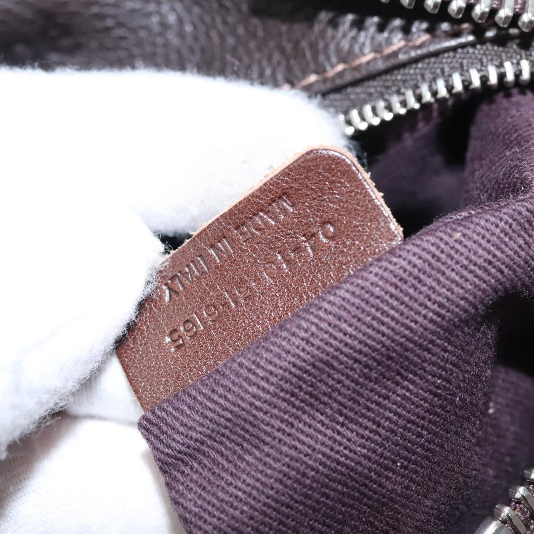 Chloe Paddington Shoulder Bag Leather Brown Gold Silver 114344