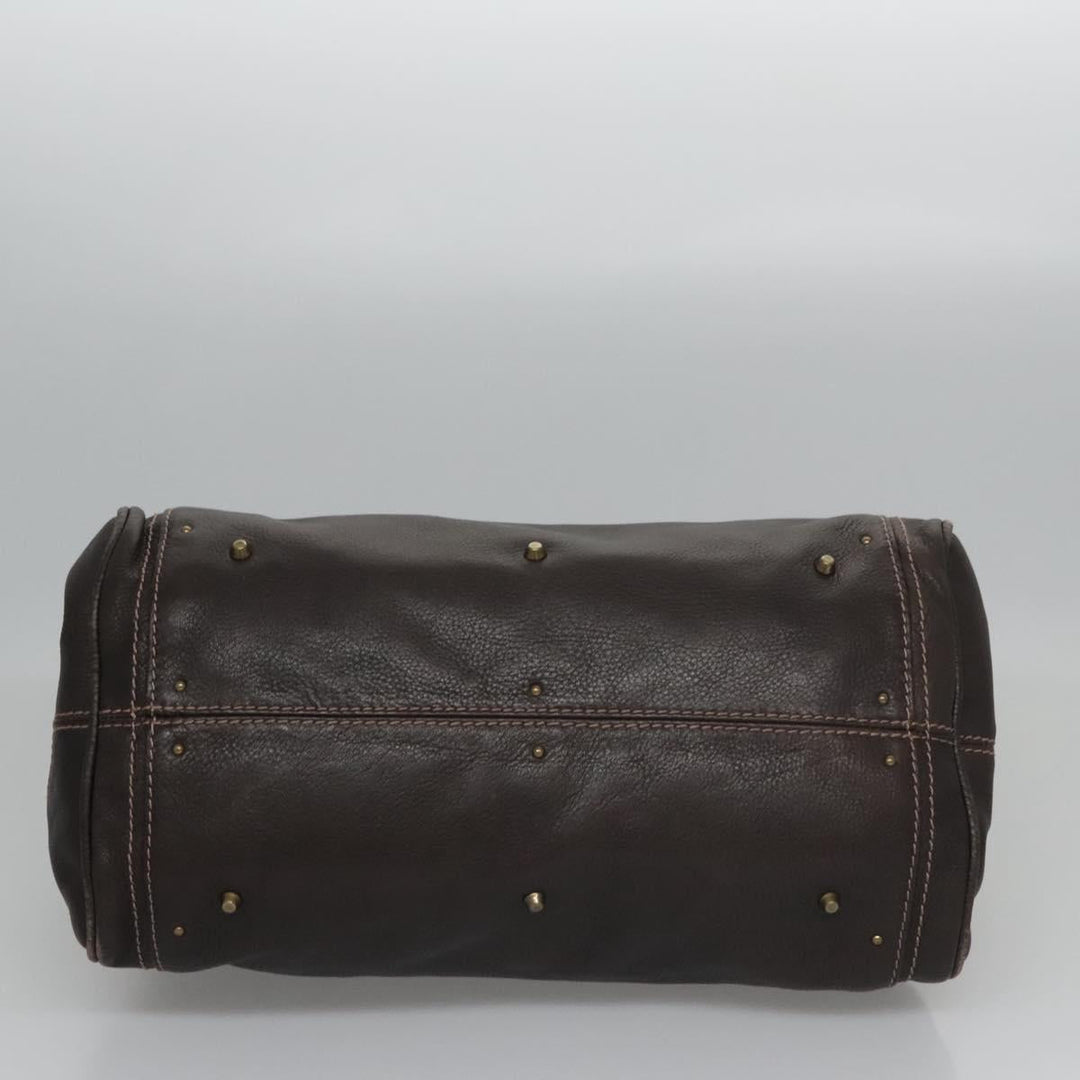 Chloe Paddington Shoulder Bag Leather Brown Gold Silver 114344