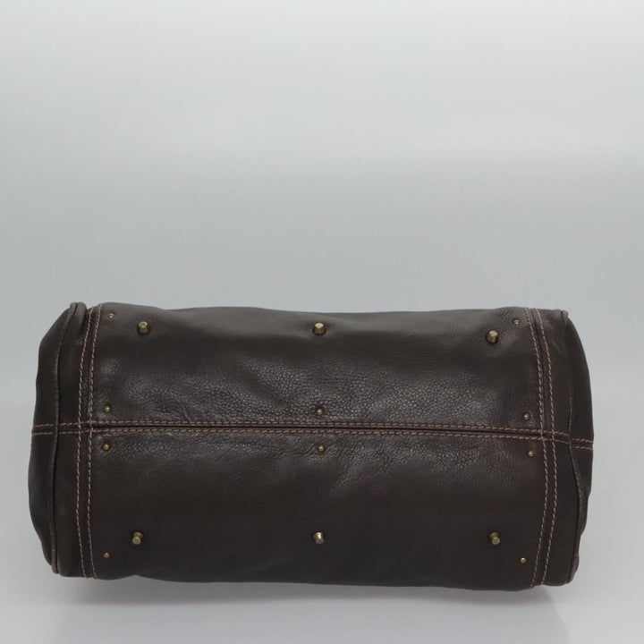 Chloe Paddington Shoulder Bag Leather Brown Gold Silver 114344