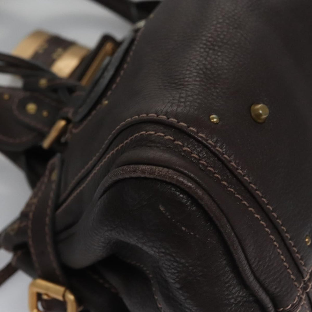 Chloe Paddington Hand Bag Leather Brown 114439