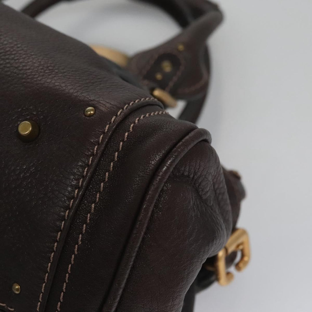 Chloe Paddington Hand Bag Leather Brown 114439