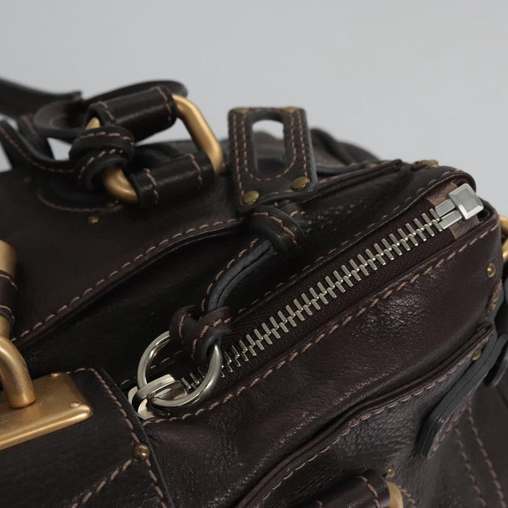 Chloe Paddington Hand Bag Leather Brown 114439