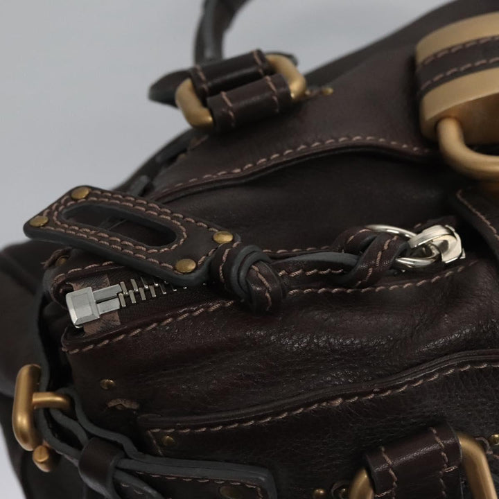Chloe Paddington Hand Bag Leather Brown 114439