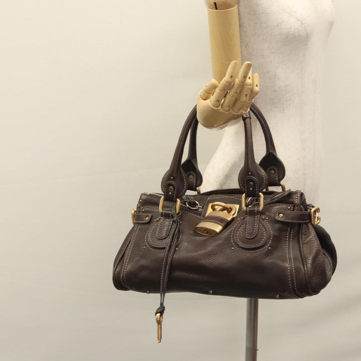 Chloe Paddington Hand Bag Leather Brown 114439