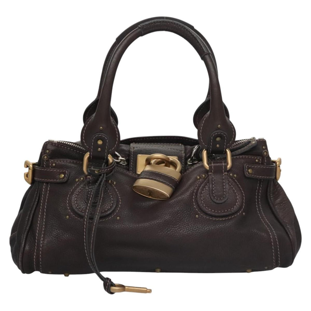 Chloe Paddington Hand Bag Leather Brown 114439