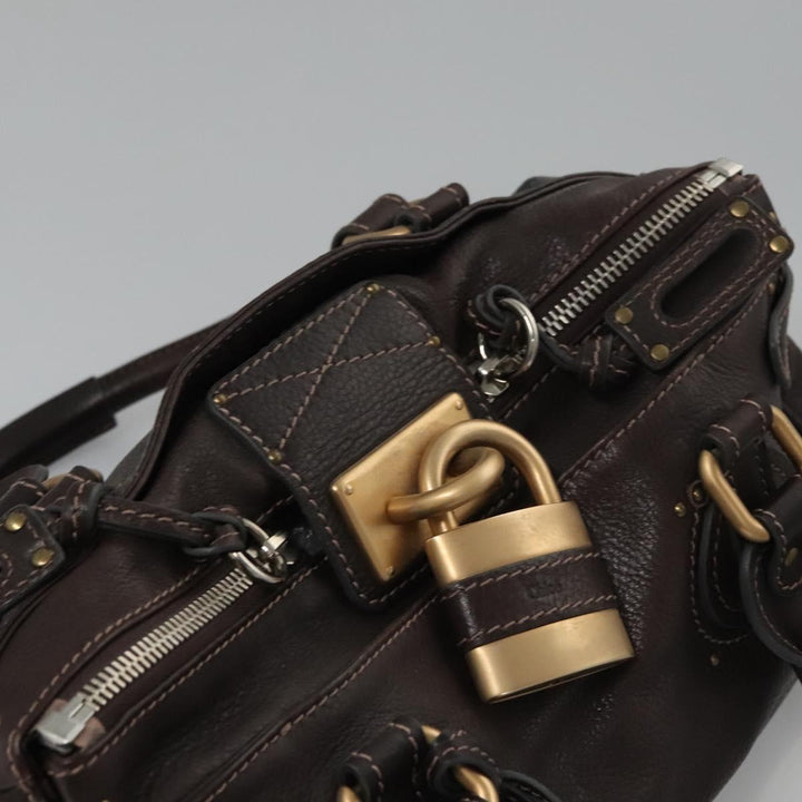 Chloe Paddington Hand Bag Leather Brown 114439