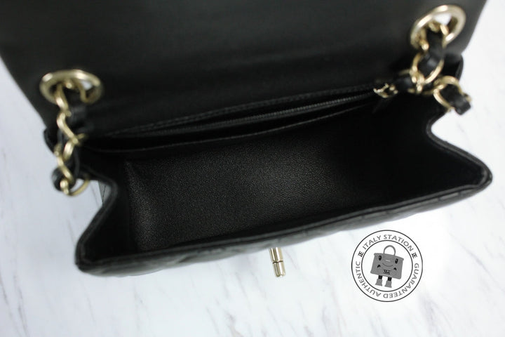 Top Quality Chanel A35200 Classic CC Black Lambskin Mini Shoulder Bags Gbhw