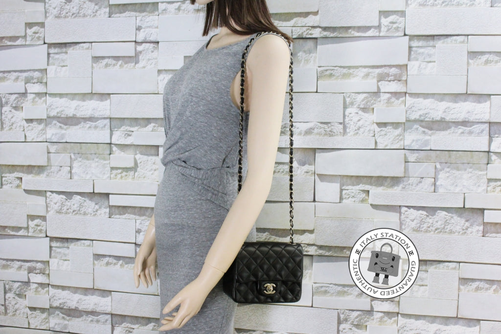 Top Quality Chanel A35200 Classic CC Black Lambskin Mini Shoulder Bags Gbhw