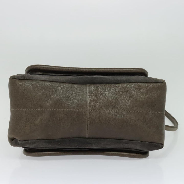 Chloe Paraty Hand Bag Suede Leather 2way Gray 115321