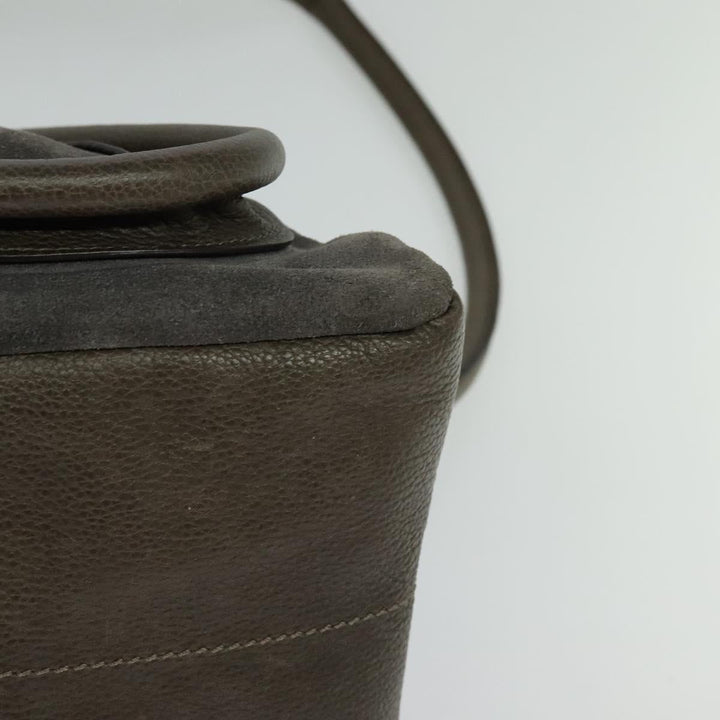 Chloe Paraty Hand Bag Suede Leather 2way Gray 115321