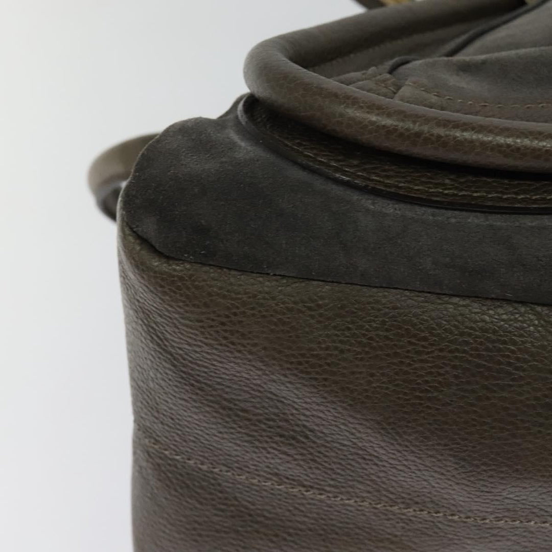 Chloe Paraty Hand Bag Suede Leather 2way Gray 115321