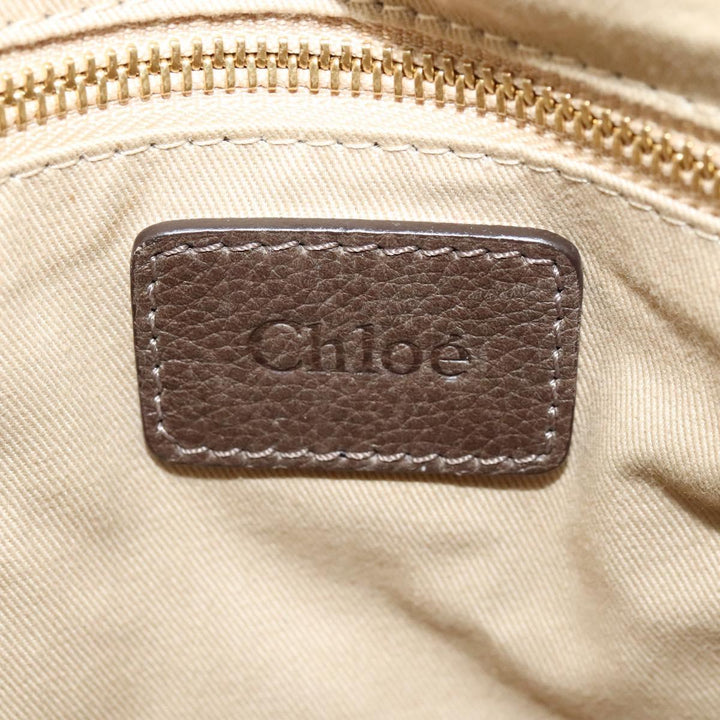 Chloe Paraty Hand Bag Suede Leather 2way Gray 115321