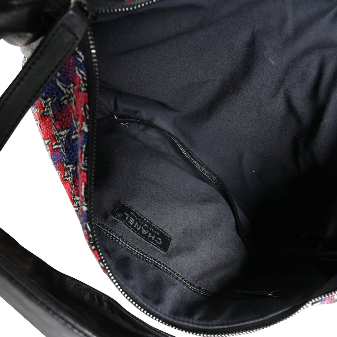 Chanel Black Lambskin & Multicolor Tweed Girl Bag