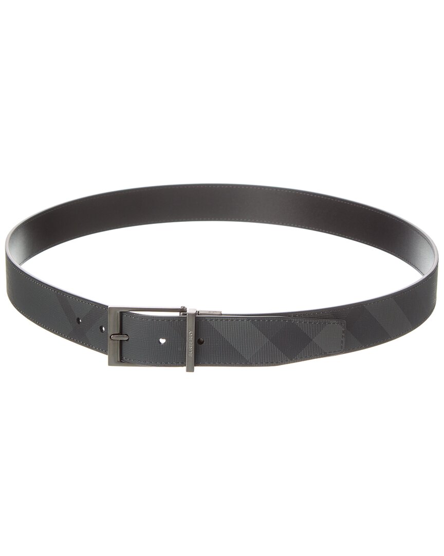 Burberry Check Tb E-Canvas & Leather Belt