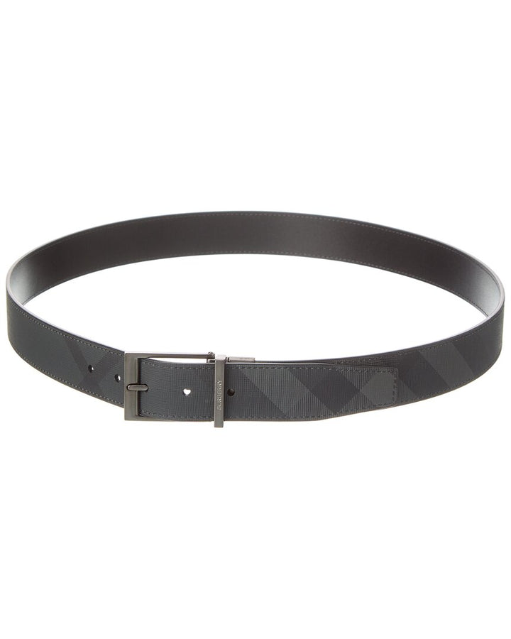 Burberry Check Tb E-Canvas & Leather Belt