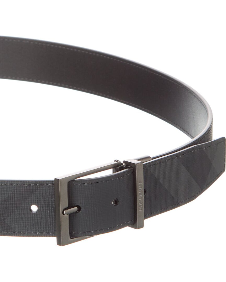 Burberry Check Tb E-Canvas & Leather Belt