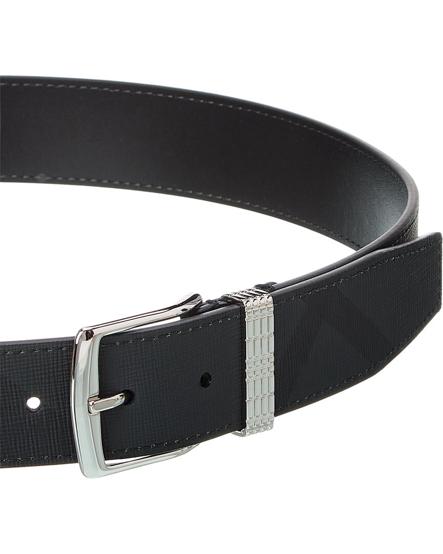 Burberry Check E-Canvas & Leather Belt