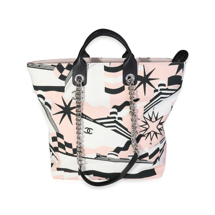 Chanel Black, Pink, & White Canvas La Pausa Shopping Tote