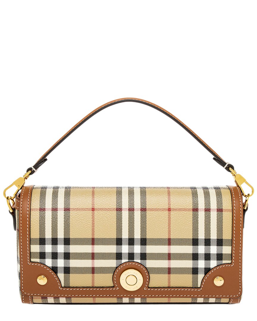 Burberry Check Canvas & Leather Shoulder Bag