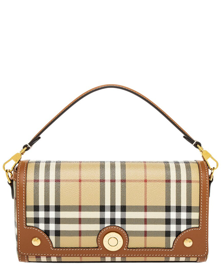 Burberry Check Canvas & Leather Shoulder Bag
